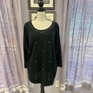 Talbots Black Merino Wool Sweater